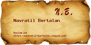 Navratil Bertalan névjegykártya